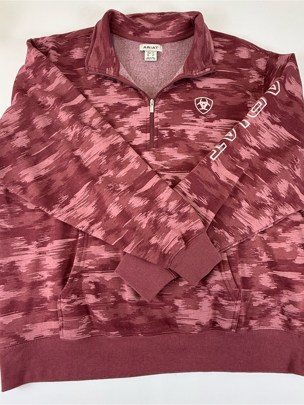 Ariat Men's Heathered Burgundy Quarter-Zip Pullover